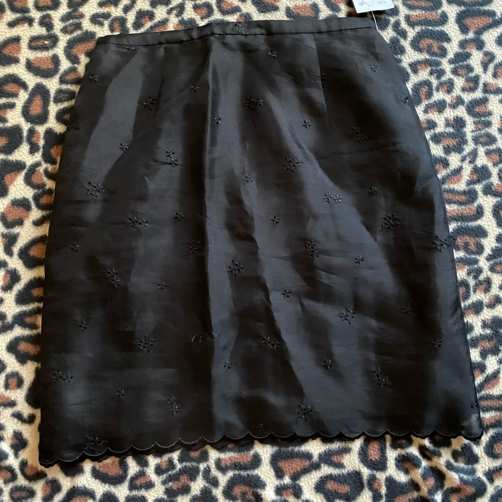 VTG | black silk skirt